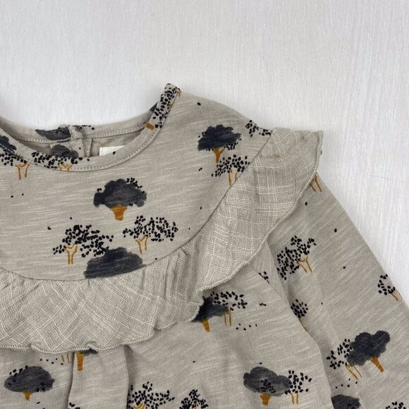 NWOT Play Up Portugal Organic Cotton Ruffle Top in Stone (9m) - Picture 3 of 9